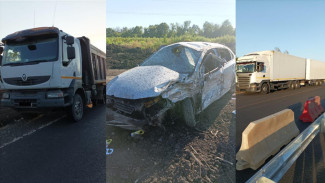 Легковушка столкнулась с грузовиком и самосвалом в Воронежской области: есть пострадавший
