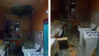 В воронежской 4-этажке рухнул потолок