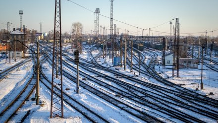 Грузовой поезд врезался в легковушку на железнодорожном переезде в Воронежской области