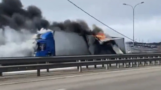 Воронежцы показали жуткое видео с охваченной пламенем фурой на трассе М-4 «Дон»