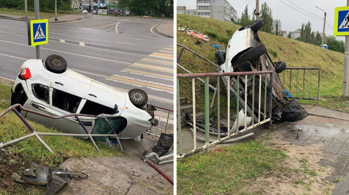 В Воронеже возле пешеходного перехода перевернулась «Лада Калина» |  22.05.2022 | Воронеж - БезФормата