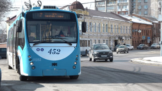 На улицы Воронежа выехал праздничный троллейбус