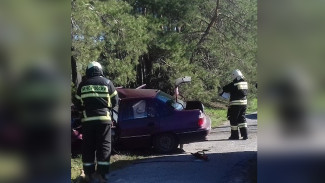 В Воронеже легковушка загорелась после ДТП в Советском районе