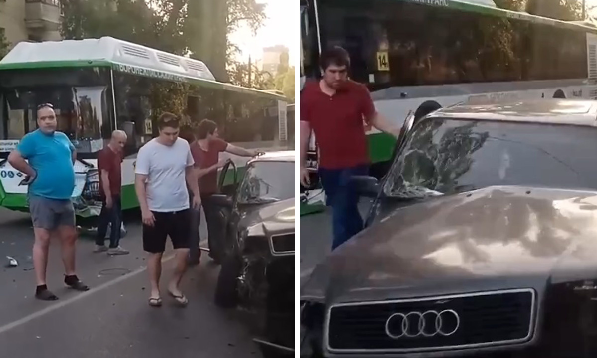 Пьяный водитель на Audi влетел в пассажирский автобус в Воронеже – Новости  Воронежа и Воронежской области – Вести Воронеж