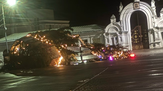 Ветер снёс новогоднюю ёлку в Бутурлиновке