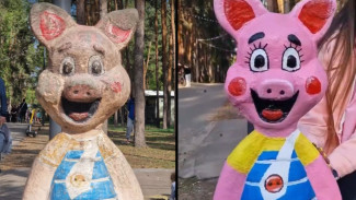 В Воронеже супруги обновили фигурки Винни-Пуха и Пятачка в «Танаисе»