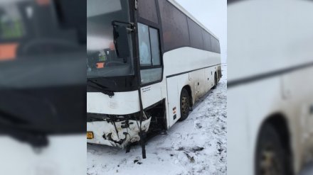 Рейсовый автобус после ДТП под Воронежем вылетел в кювет