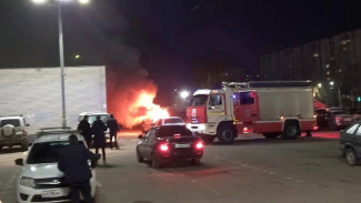 На парковке у популярного торгового центра в Воронеже сгорела иномарка