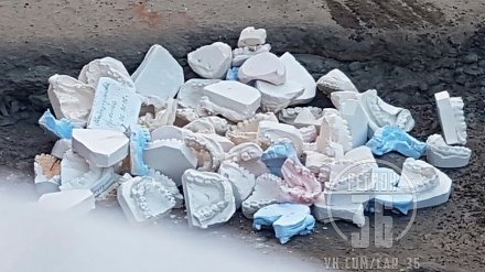 Дорогу в одном из воронежских дворов «отремонтировали» слепками челюстей