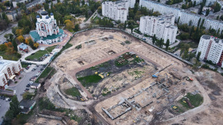 Строительство спортивной арены для «Факела» в Воронеже показали с высоты птичьего полёта