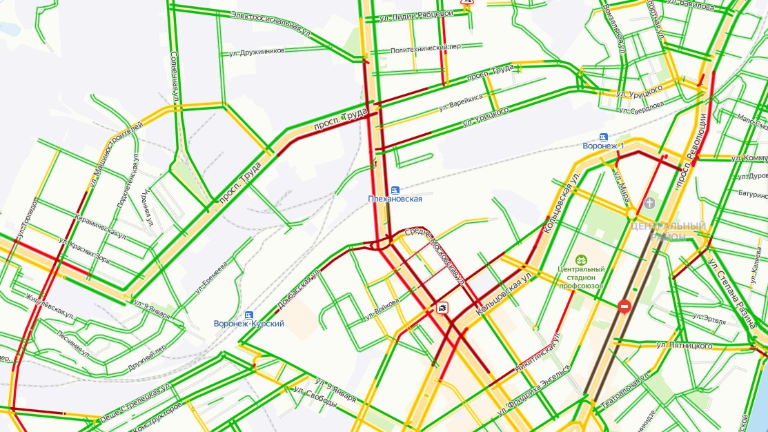 Пробки воронеж сейчас онлайн карта