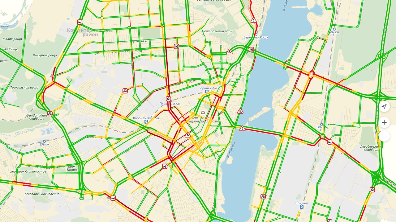 Карта пробок воронеж сейчас